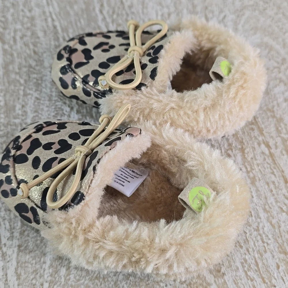 Stepping Stones Baby Leopard Faux Fur Slippers 3/6 months
